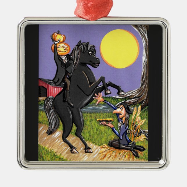 Sleepy Hollow Ichabod Headless Horseman exchange Metal Ornament (Front)