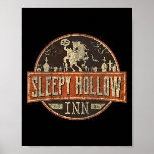 Sleepy Hollow Inn Halloween Headless Horseman Poster