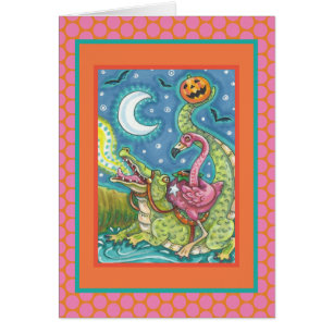 SLEEPY HOLLOW PINK FLAMINGO & CROCODILE CARD Verse