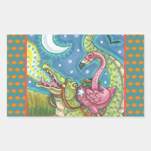 SLEEPY HOLLOW PINK FLAMINGO STICKERS SHEET Rec