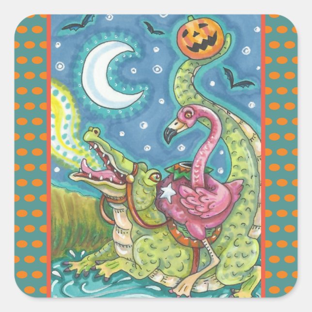 SLEEPY HOLLOW PINK FLAMINGO STICKERS SHEET Square (Front)