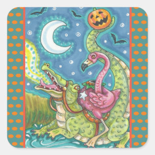 SLEEPY HOLLOW PINK FLAMINGO STICKERS SHEET Square