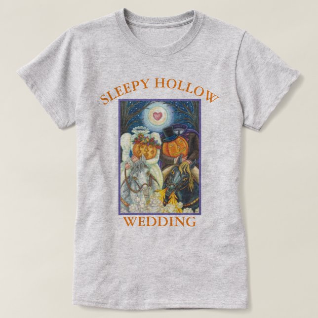 SLEEPY HOLLOW WEDDING HALLOWEEN BASIC T-SHIRT Grey (Design Front)
