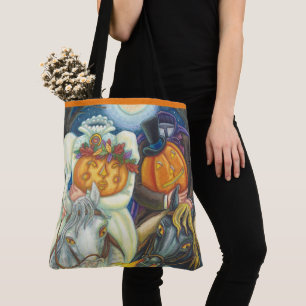 SLEEPY HOLLOW WEDDING, HEADLESS HORSEMAN HALLOWEEN TOTE BAG