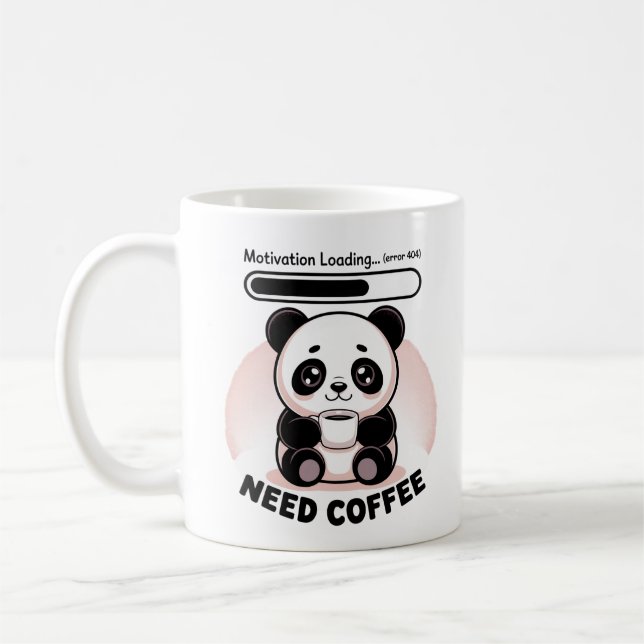 Sleepy Kawaii Panda Motivation Loading  Coffee Mug (Left)
