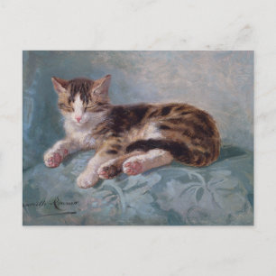 Sleepy Kitten by Henriette Ronner-Knip Postcard