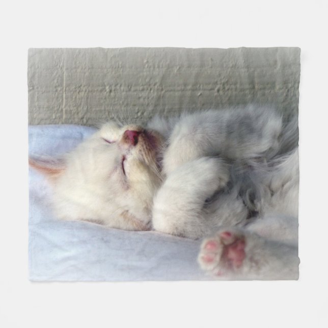 Sleepy Kitten Fleece Blanket (Front (Horizontal))