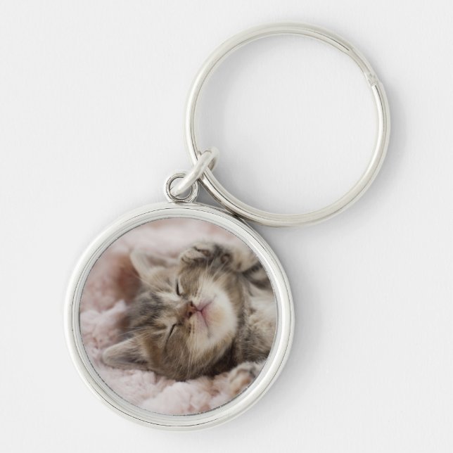 Sleepy Kitten Key Ring (Front)
