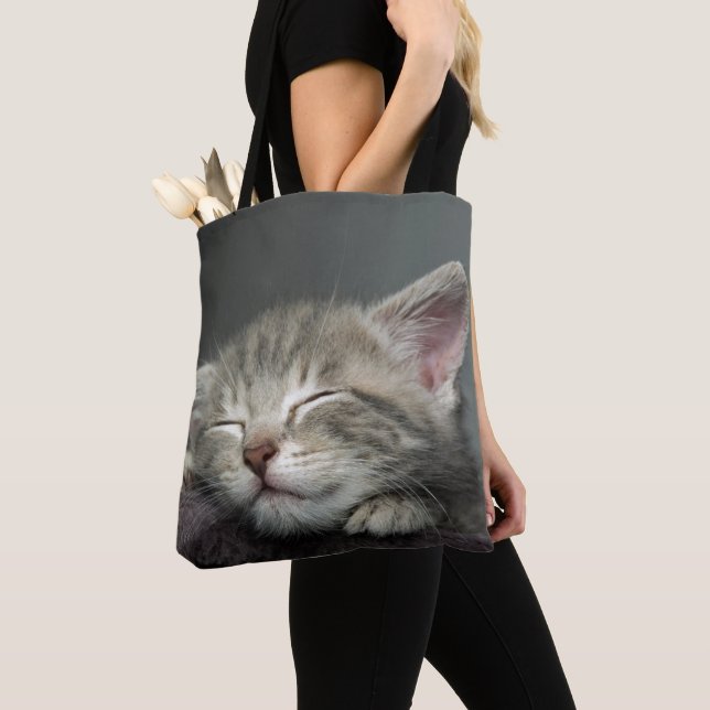 Sleepy Kitten Tote Bag (Close Up)