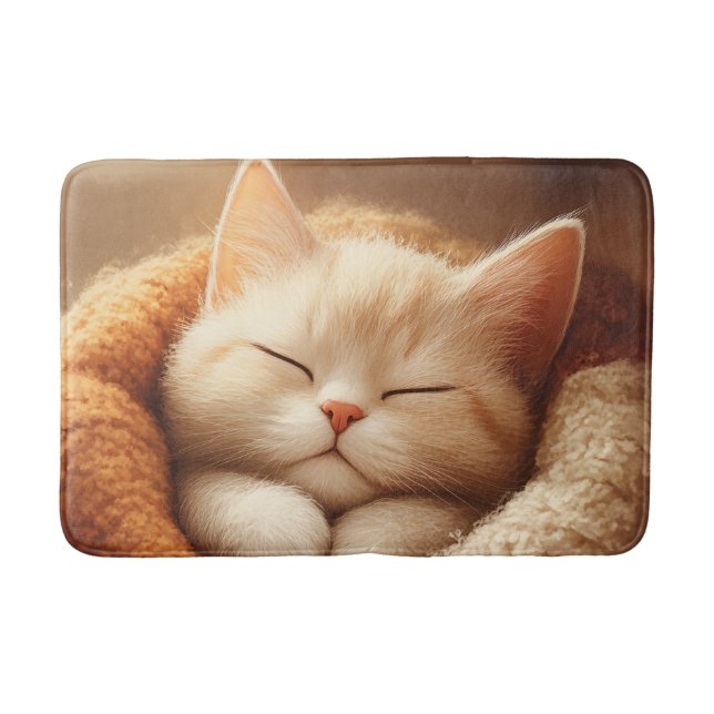 Sleepy kitty bath mat (Front)