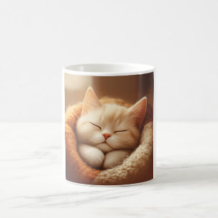 Sleepy kitty coffee mug