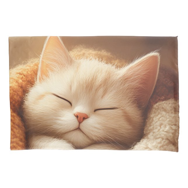 Sleepy kitty pillowcase (Front-Left)
