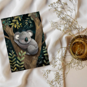 Sleepy Koala in Tree Greeting Card