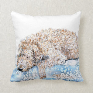 Sleepy Labradoodle Cushion