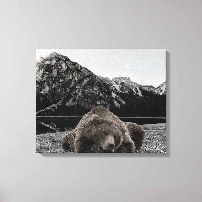 Sleepy Lazy Bear Rustic Cabin Decor  (Front)