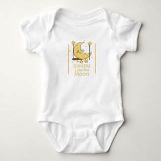 Sleepy Like the Moon: Cute Baby Bodysuit