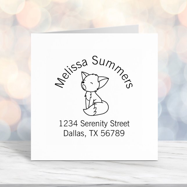 Sleepy Little Fox Arch Address Self-inking Stamp (Creator Uploaded)