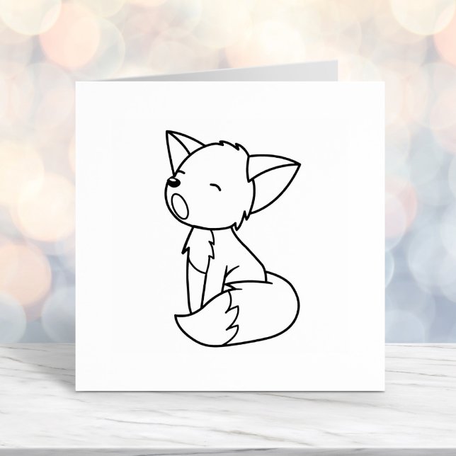 Sleepy Little Fox Colour Me Self-inking Stamp (Creator Uploaded)