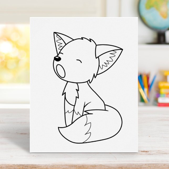 Sleepy Little Fox Colouring Page Poster (Creator Uploaded)