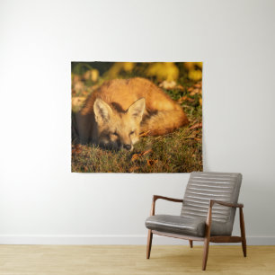 Sleepy Little Fox Tapestry