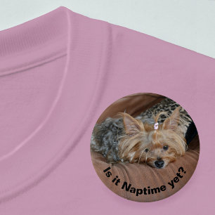 Sleepy Little Yorkshire Terrier Puppy 7.5 Cm Round Badge