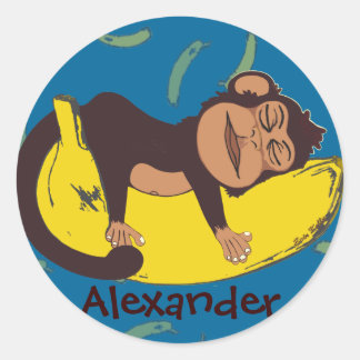 Sleepy Monkey Customisable Stickers