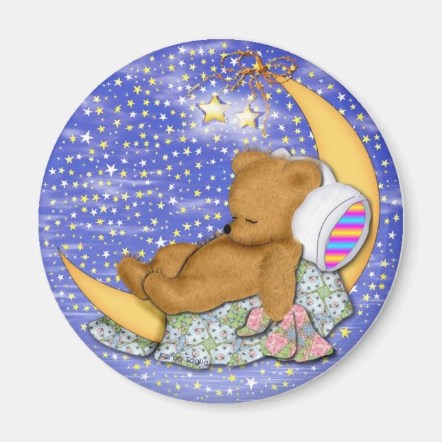 Sleepy Moon Bear Magnet (Front)