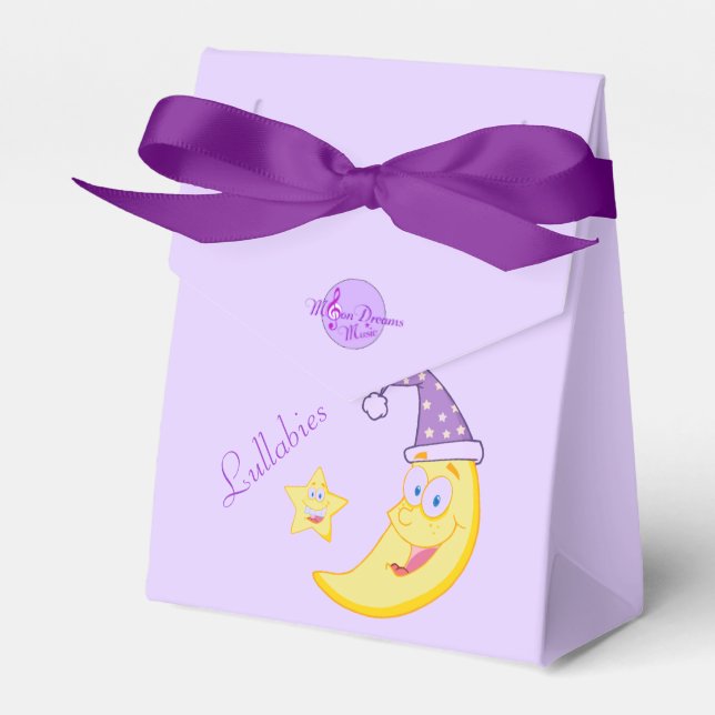 Sleepy Moon Lullabies Baby Favour Box (Front Side)