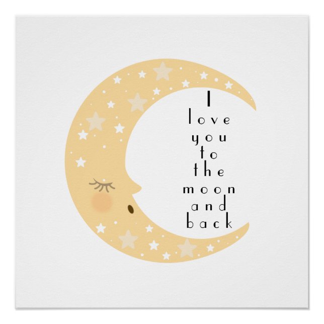 Sleepy Moon Nursery Poster (Front)