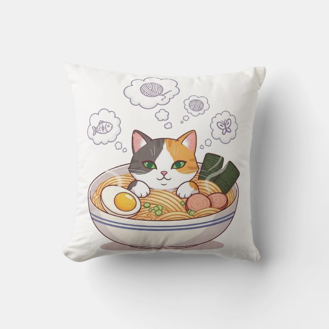 Sleepy Moon with Teddy Bear – Bedtime Pastel Carto Cushion (Front)