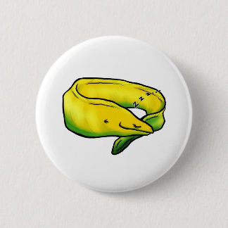 Sleepy Moray Eel, Yellow 6 Cm Round Badge