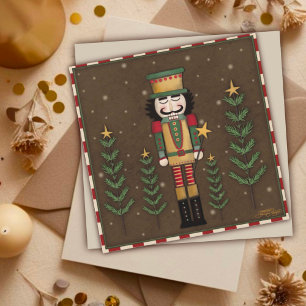 Sleepy Nutcracker Christmas Holiday Card