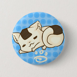 Sleepy Onigiri Cat Button (Blue)