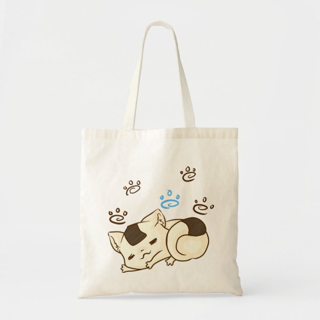 Sleepy Onigiri Cat Tote (Front)