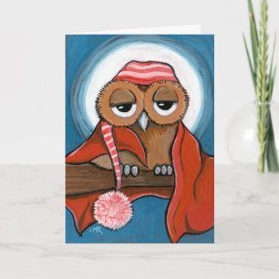 Sleepy Owl Greeting Card