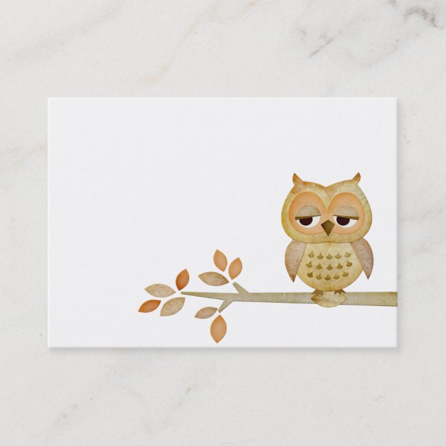Sleepy Owl in Tree Business Card (Front)