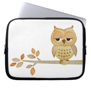 Sleepy Owl in Tree Electronics Bag