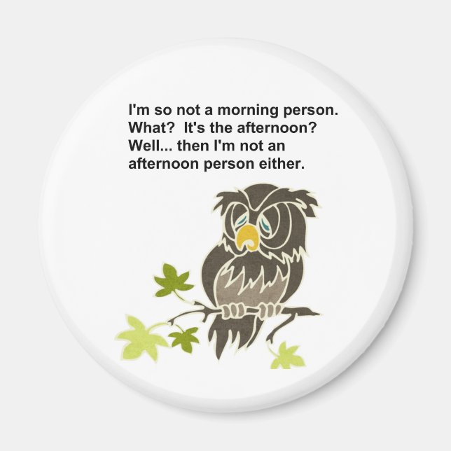 Sleepy Owl Magnet (Front)