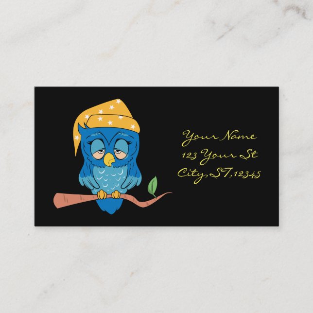 Sleepy Owl Thunder_Cove Business Card (Front)