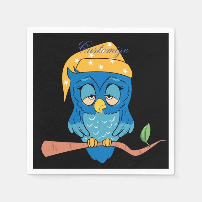 Sleepy Owl Thunder_Cove Napkin (Front)