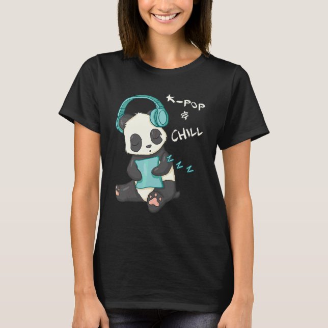 Sleepy Panda K Pop And Chill T-Shirt (Front)