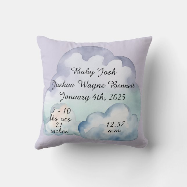 Sleepy Polar Bear in the Clouds Personalizable  Cushion (Back)
