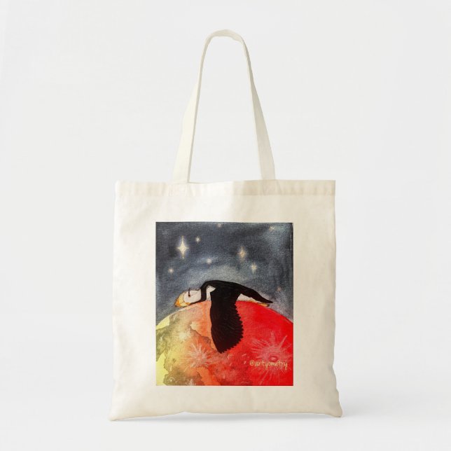 Sleepy Puffin Tote Bag (Front)