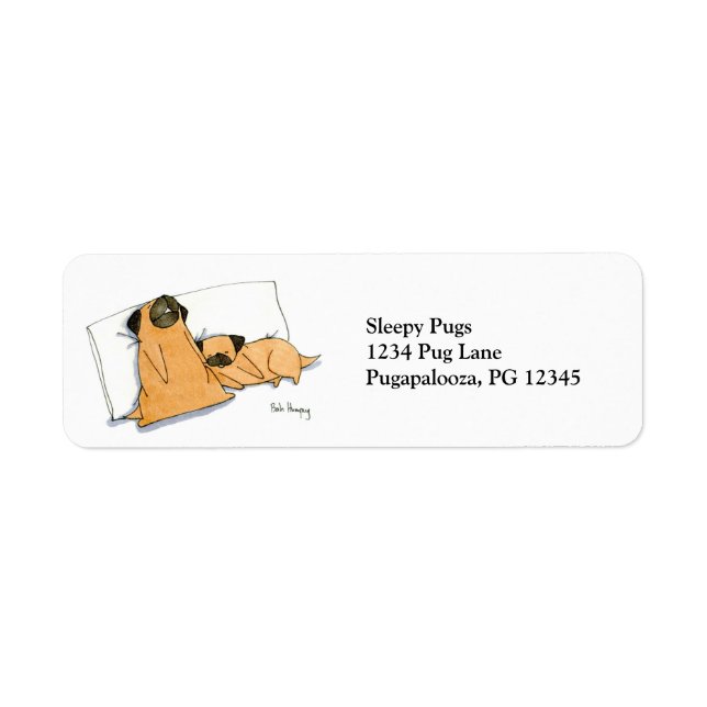 Sleepy Pugs Return Address Label (Front)