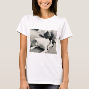 Sleepy puppy pitbull and baby cuddles T-Shirt