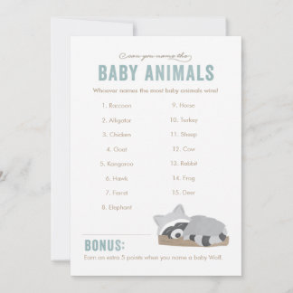 Sleepy Racoon Baby Animals Game Board