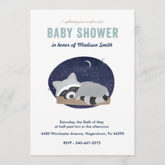 Sleepy Racoon Invitation