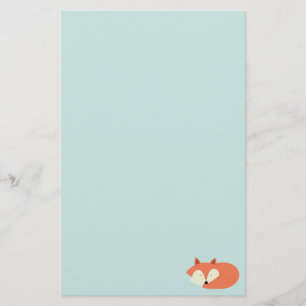 Sleepy Red Fox Stationery