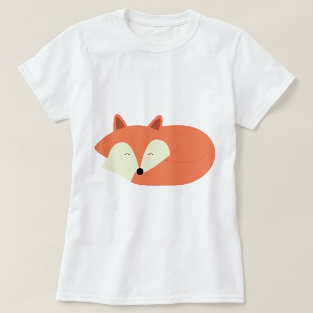 Sleepy Red Fox T-Shirt (Design Front)