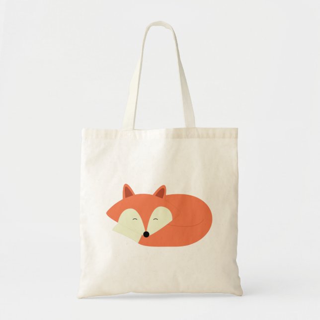 Sleepy Red Fox Tote Bag (Front)